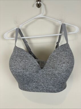 Soma Endbliss Wireless Bra 36 DDD Heather Gray Seamless Padded Support Comfort